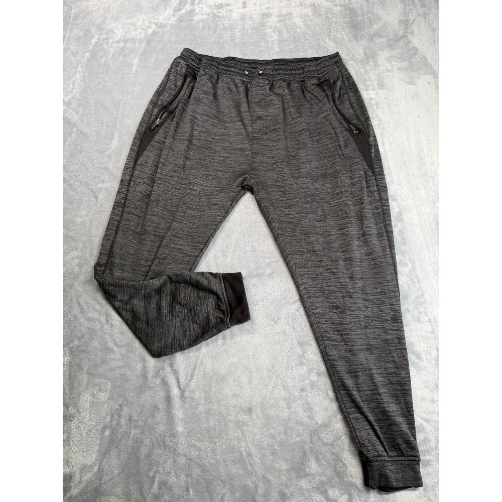 Burnside Jogger Pants Mens 3XL Gray Heather Fleece Lined Stretch Athletic Fit